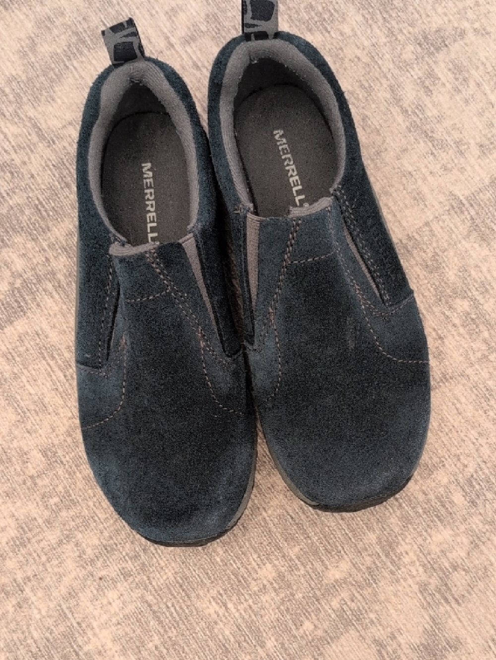 Merrell Jungle Moc Kids Slip-On Suede Loafers in Dark Blue - Picture 6 of 6